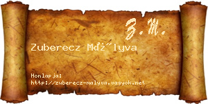 Zuberecz Mályva névjegykártya